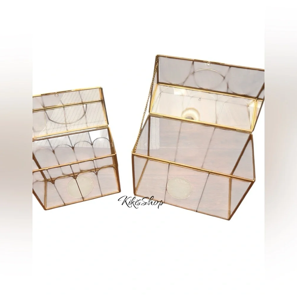 Small Scalloped Brass Decorative Glass Greenhouse - Hearth & Hand™ with Magnolia